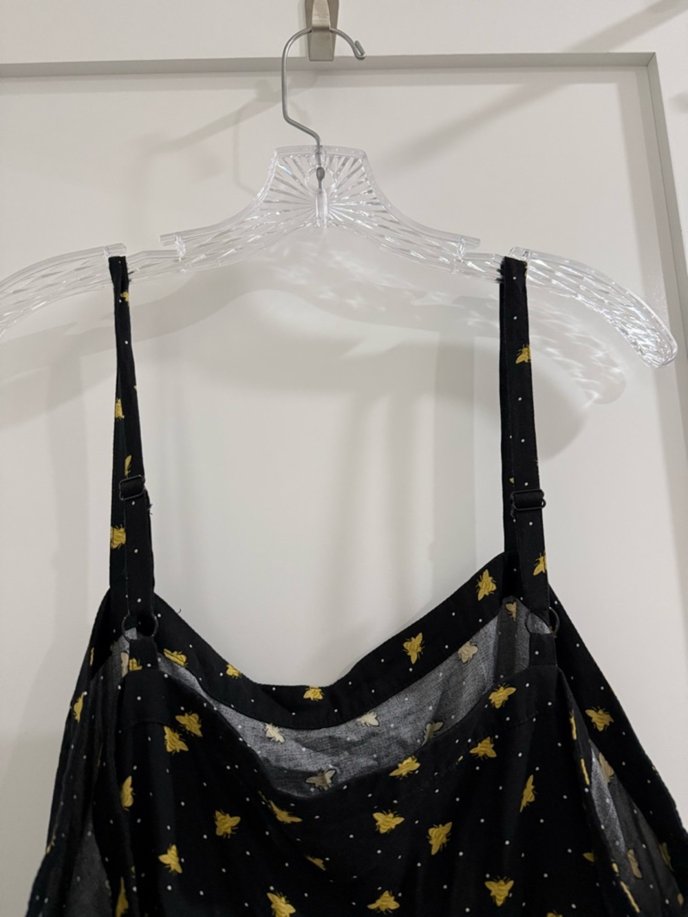 Torrid black lightweight dress w/ polka dot + bee pattern (fair) - Picture 12 of 12